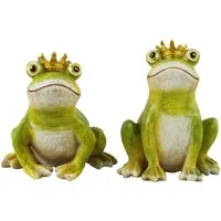 Posiwio Dekofigur 2er Set Froschkönig (2 St., 2 tlg), 2er Set, Frösche, Dekoration für innen und außen