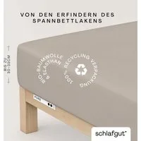 Schlafgut Spannbettlaken PURE Bio-Baumwolle mit Elasthan, 170 g/m², Bettlaken, Spannbetttuch, Jersey, Gummizug: rundum, (1 Stück), PREMIUM Laken für Matratzen bis 30cm Höhe, dehnbar blickdicht, straff
