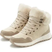 LASCANA High Top Sneaker, Schnürschuh, Boots, Stiefelette Winterstiefelette aus wasserabweisendem Material mit Warmfutter VEGAN