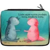Mr. & Mrs. Panda Federmäppchen Axolotl Liebe Design, (Packung), Schüleretui Geschenk Stifte Etui