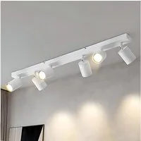 Nettlife Deckenstrahler Weiß Wohnzimmer 1/2/3/4/5/6 Flammig GU10 Deckenspots, Schwenbar 350°, LED wechselbar, für Wohnzimmer Schlafzimmer Küche Flur