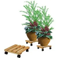 BigDean Blumentopfuntersetzer Pflanzenroller eckig Buchenholz Holz 30cm 120Kg Rolluntersetzer, Zubehör für Blumentöpfe, Möbel, Tonnen, Kübel, Set, 1-tlg., 1 stück 30 x 30 cm, 120kg Tragfähig