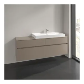 Villeroy und Boch Collaro Waschtischunterschrank C030B0VM 160x54,8x50cm, Waschtisch rechts, LED-Beleuchtung 12W, taupe