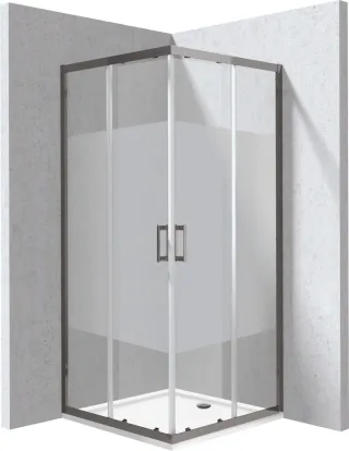 Neuesbad Set: Duschkabine NB1DEKYCDE88P1 Titan Streifen Dekor + Duschwanne NB1DEKTJ082B1 80x80 cm NB1DEKYCPDE88P1