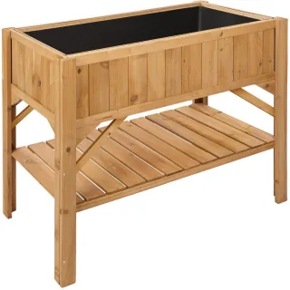 tectake Hochbeet, Braun, Holz, Baum/Pflanze/Natur, Rechteckig, 53x90x119 cm, Gartenzubehör, Hochbeete