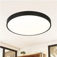 ZMH LED Deckenleuchte Wohnzimmer Ø28CM Modern Deckenlampe 17W Rund Neutralweiß Flur, Augenschutz, Einfache Installtion, LED fest integriert, 4000K, Schwarz 1360LM Küchenlampe Schlafzimmer