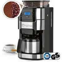 Barista Kaffeemaschine mit Mahlwerk mit verstellbarem Mahlwerk Thermoskanne 24h Timer & Permanentfilter, Kaffeemaschine für Bohnen & Pulver,  mit Isolierkanne,  1000W