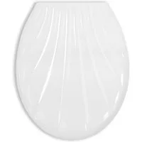 SANITOP WINGENROTH WC-Sitz Thermoplast WC-Sitz in Muschel-Form, weiß, Standard O-Form, universal Toilettendeckel, Toilettensitz überlappend