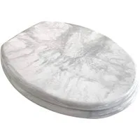 ADOB WC-Sitz Eleganza Marmor, hohe Belastbarkeit bis 250 Kg, verstellbare Edelstahlscharniere