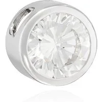 NKlaus Kettenanhänger Kettenahänger Solitär Kristall 925 Silber rhodiniert 9mm Zirkonia weiß