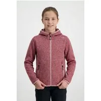 CMP Strickfleecejacke KID G JACKET FIXED HOOD wärmende Strickfleecejacke aus Polyester, mit Kapuze und Kinnschutz