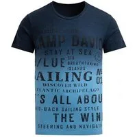 CAMP DAVID T-Shirt Dip Dye mit Wording Prints