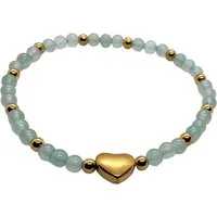 Steinfixx® Perlenarmband Grüner Aventurin Armband 4mm mit Messingherz und Geschenkbox (mit 12 Messingperlen je 4mm, 1-tlg., AAA-Qualität), incl. Edelsteinkarte