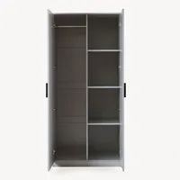 en.casa Kleiderschrank »Eiselfing« 2 Türen, 1 Stange, 4 Fächer 176x80x52 cm Grau