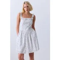 Next Minikleid Mini-Sommerkleid mit Rüschenkanten (1-tlg)