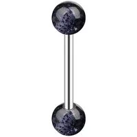 Taffstyle Piercing-Set Zungenpiercing Ohr Kugel Titan Ultra UV Glitter, Piercingfaktor Barbell Stab Hantel Stecker Intim Brust Oral Ohr Tragus