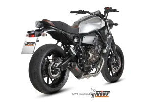 Sport Auspuff Komplettanlage MIVV Oval Carbon Yamaha XSR 700 Bj. 2016-2022 EURO-4/EURO-5 +ABE