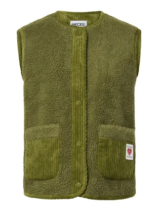 PIECES - PCANASTACIA TEDDY VEST Gelb - Gr. - L
