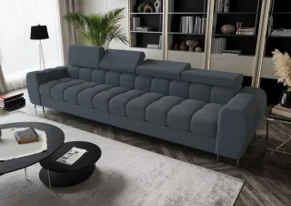 Big Sofa Sofa 4-Sitzer BASTIEN Megasofa in Stoff Gemma Graublau
