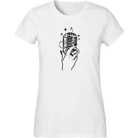Banco T-Shirt Damen Musik Mikrophon Unifarben Sommershirt Größen XS - 6XL
