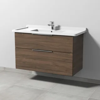 Sanipa 3way Waschtischunterbau zu Duravit Starck 3 Waschtisch mit 2 Auszügen, Eiche-Arizona UM71280