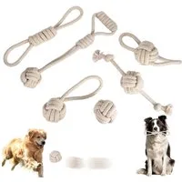BlingBin Kauspielzeug 6 Stück Hunde Spielzeug Seil, Hergestellt aus Baumwolle & Hanf, (6er set 6-tlg), Interaktives Kauspielzeug, für Welpen, Kleine, Mittelgroße Hunde