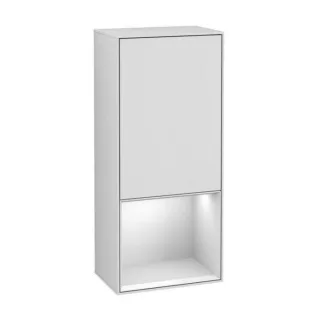 Villeroy und Boch Finion Seitenschrank G550GFGF 41,8cm, rechts, Emotion, Regal unten Glossy White, Glossy white lacquer