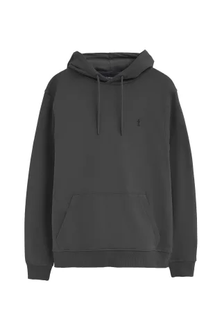 Sweatshirt dunkelgrau mit Kapuze und Rigby Go Stickerei