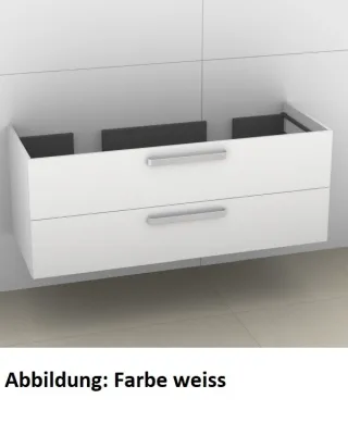 Artiqua 412 Waschtischunterschrank für Ventuno T0020 Weiß Hochglanz Select, 412-WU2L-I27-7160-125 412-WU2L-I27-7160-125