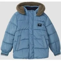 s.Oliver Winterjacke Outdoor-Jacke Steppjacke mit Fleece-Futter und abnehmbarer Kapuze