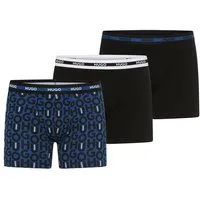 HUGO Boxershorts BOXER BR PLANET DES (3-St) elastischer Bund mit Logo, aus Stretch-Baumwolle, enganliegend