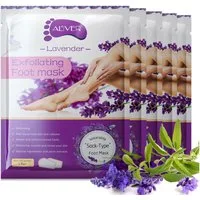 ALIVER Fußmaske Fußpflege Anti Hornhaut Socken Lavendel Aliver, 5-tlg., Lavendel