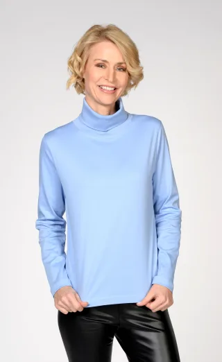 CLARINA - NOS Rollkragen-Shirt,1/1 Arm 605 bleu - Gr. - 48