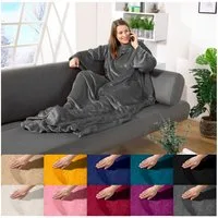 Wohndecke tragbare Ganzkörperdecke Kuscheldecke Ärmeldecke, heimtexland, flauschige Ärmel Decke I Soft Flanell I Geschenk Wohlfühlen