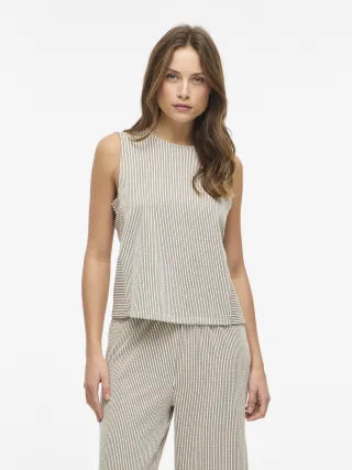 VILA - VISTRIPLO O-NECK S/L TOP Slate Black - Gr. - L