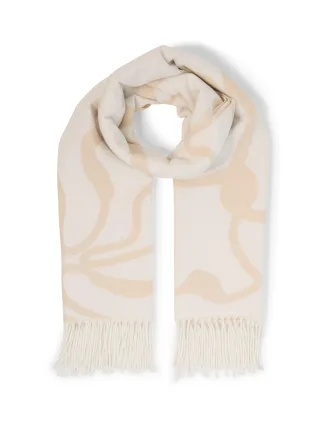 Tom Tailor - Schal mit Blumenmuster big abstract off white flower - Gr. - OS