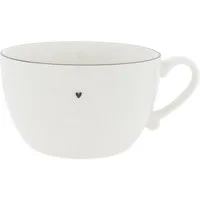 Bastion Collections Suppenteller Schwarzes Herz, Spülmaschinengeeignet, Weiß, schwarzes Herz, ⌀ 15cm, Weiß, schwarzes