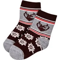 BONDI Kniestrümpfe Baby Jungen Socken Hirschmotiv 91730, Grau