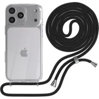EAZY CASE Handykette Hülle mit Kette für Apple iPhone 17 Pro Max 6,9 Zoll, Handykette Hülle mit Band Slimcover Schutzhülle Schwarz