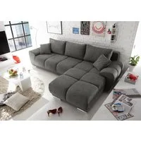 ED EXCITING DESIGN Ecksofa Anton L-Form, mit Bettfunktion, Bettkasten & 2 Zierkissen