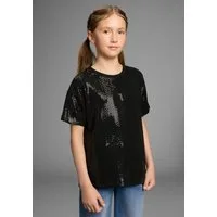 Bruno Banani T-Shirt festliches Glitzershirt in Paillettenoptik, für Mädchen Für TEENS, Shirt aus glitzernden Material