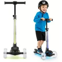 HyperMotion Dreiradscooter Kinder LED-RGB Scooter BECKY – 3-Rad Balance Scooter, höhenverstellbar, 0 km/h