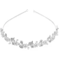 LuxusKollektion Diadem Brautschmuck Hochzeit Tiara Kristall Strass Perle Haarband Silber