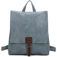 ITALYSHOP24 Rucksack Damen Schultertasche Backpack Umhängetasche CrossBody Leder Optik Bag, Geräumiges Hauptfach, praktische Fächer, komfortabel, leicht & robust