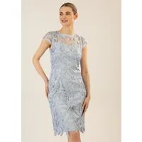 Apart Cocktailkleid aufwendig bestricktes Meshkleid