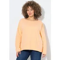 Ulla Popken Sweatshirt Sweatshirt Rollkanten Oversized Rundhals Langarm