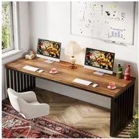 Tribesigns Schreibtisch 180 cm Computertisch Tisch Bürotisch mit Metallgestell (ohne Stuhl)