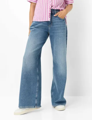 Brax Damen Five-Pocket-Hose Style MORGAN USED BLEACHED BLUE, denim hellblau, Gr. 44K