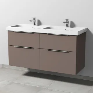 Sanipa 3way Waschtischunterbau zu Geberit iCon Light Waschtisch mit 4 Auszügen, Taupe-Matt UP5771T