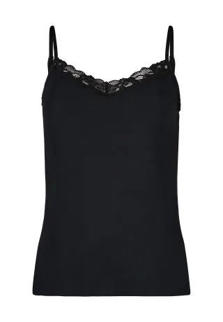 SKINY - Skiny Damen Spaghettishirt SKINY ADVANTAGE Modal Lace black - Gr. - 36